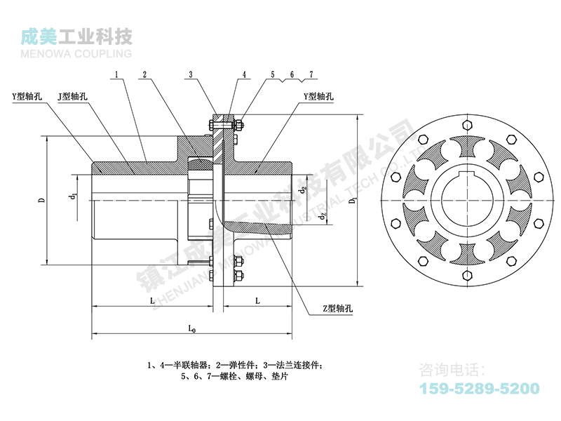 LMD型(單法蘭)梅花聯(lián)軸器