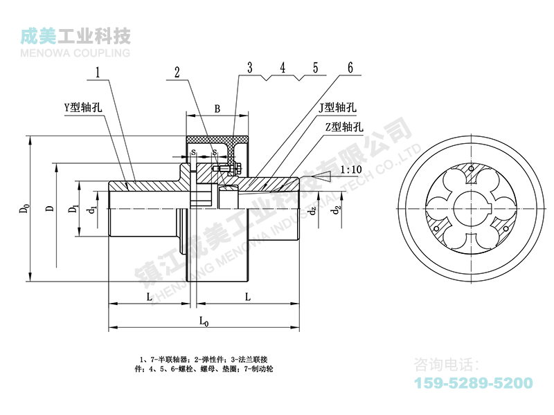 LMZ-Ⅰ型(分體式制動輪)梅花聯(lián)軸器